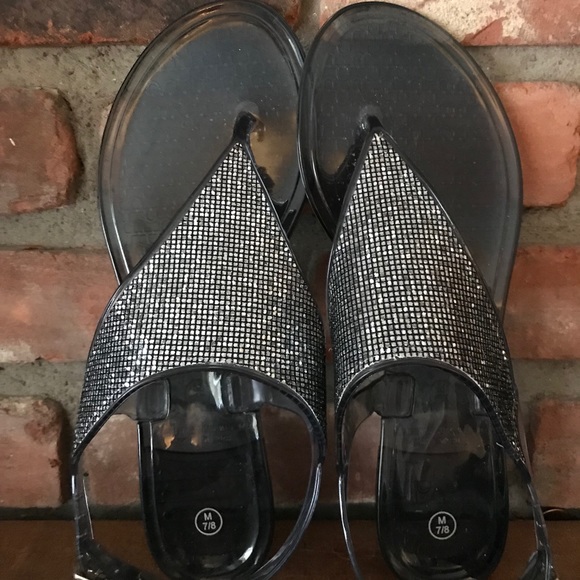 Shoes - 🆕NWOT Sequined Jelly Sandals Sz 7/8